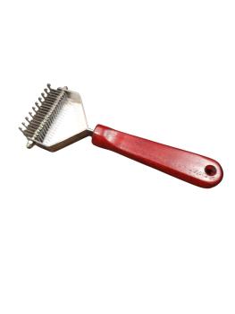 Unterfellstriegel 2-seitig-Holzgriff mit Edelstahl-Zinken